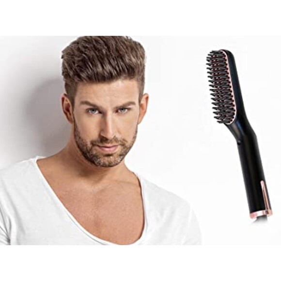 NIB Electric Beard Straightener Brush 3 Heat Settings Ceramic Plates Lightweight - Picture 8 of 10